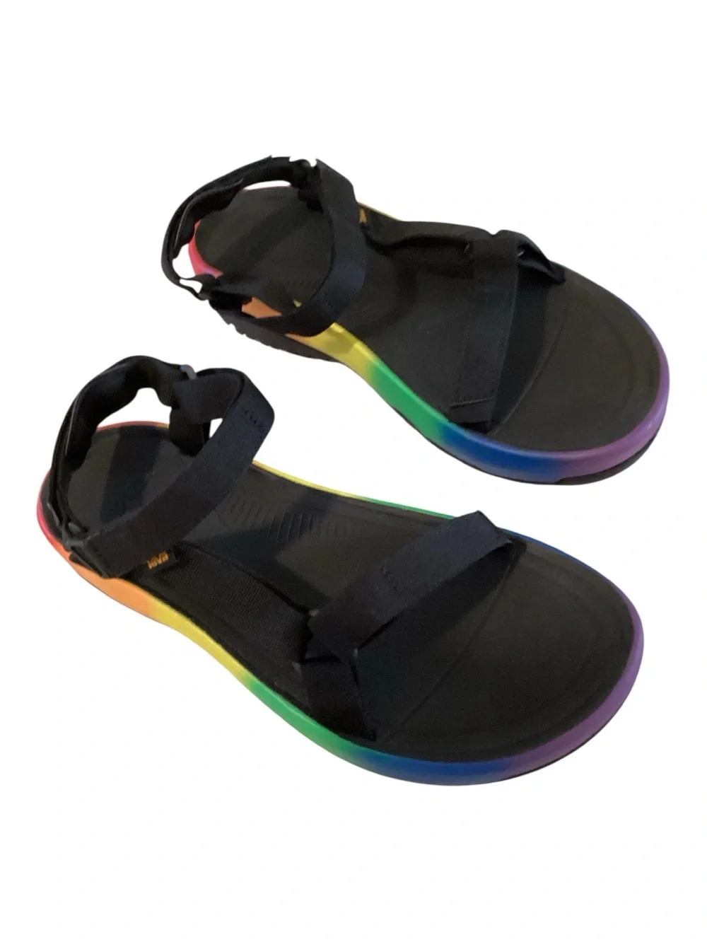 Teva Unisex Hurricane XLT2 Ampsole Brite Black/Rainbow Sandals, M12/W14, NWOT